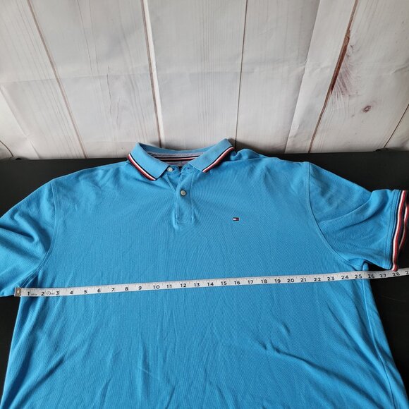 Vintage 90’s Y2K Tommy Hilfiger Men’s XXL Polo Short-Sleeve Shirt, Blue, EUC - Picture 10 of 11